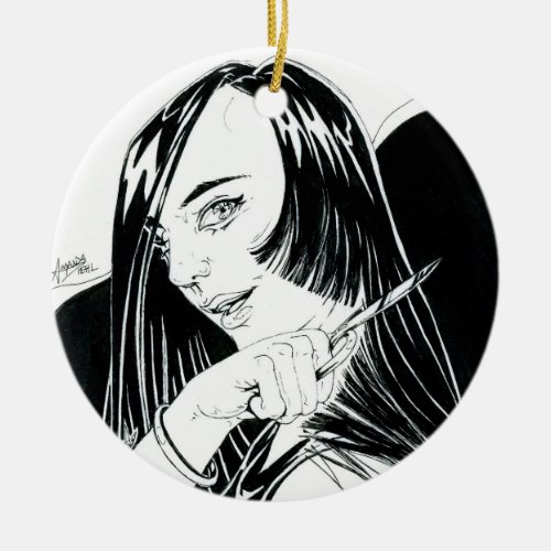 Inktober 2018 Day 24 _ A Bold Move Ceramic Ornament