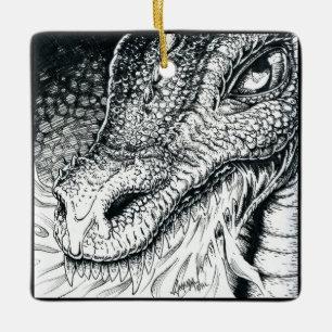 Inktober 2018 Day 3 - Dragon Roast Ceramic Ornament