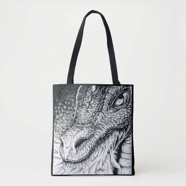 Inktober 2018 Day 3 - Dragon Roast Tote Bag (Front)