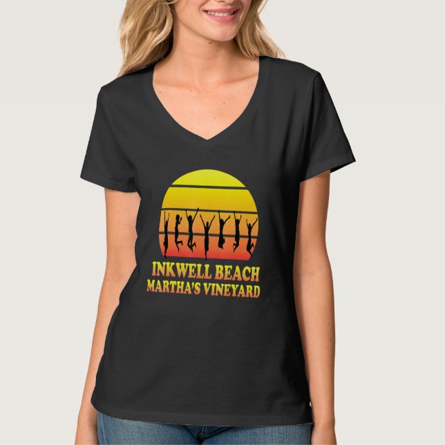 Inkwell Beach Oak Bluffs Marthas Vineyard Ma Vinta T-Shirt (Front)