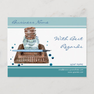Inkwell Best Regards Postcard