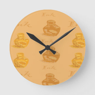 Inkwells Sepia - Acrylic Wall Clock