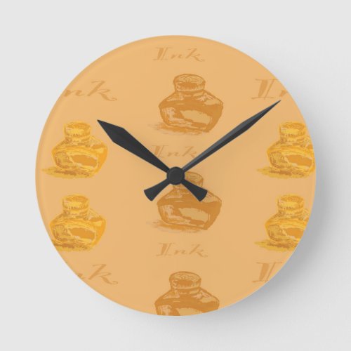 Inkwells Sepia _ Acrylic Wall Clock