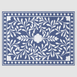 Inky Blue 2 Traditional Bone Inlay Decoupage Paper