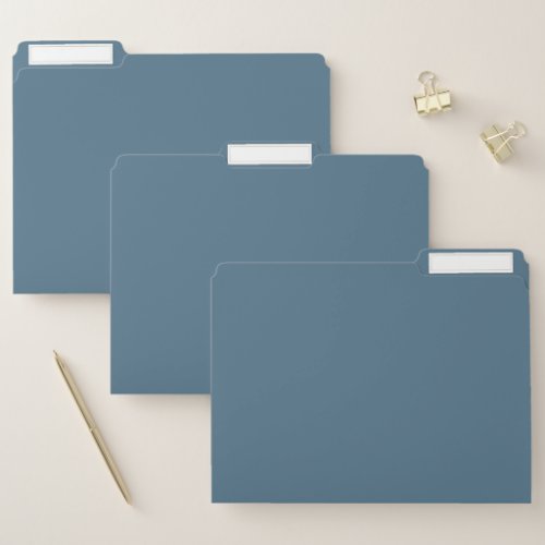 Inky Blue Solid Color File Folder