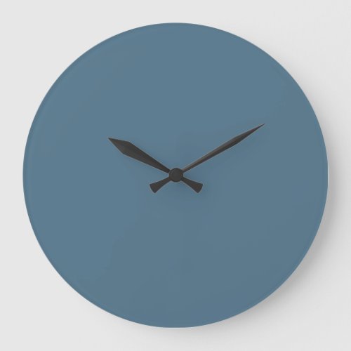 Inky Blue Solid Color Large Clock