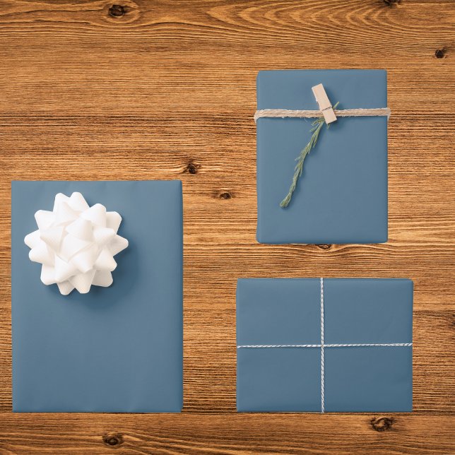 Inky Blue Solid Color Wrapping Paper Sheets (Creator Uploaded)