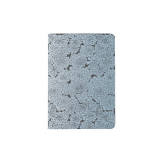 Inky Blue Succulents Passport Holder