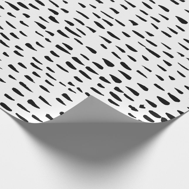 Inky dots and dashes hand painted wrapping paper (Corner)
