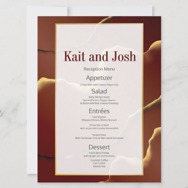 Inky Earthtone Red Abstract Amazing Fab Wedding Invitation (Front)