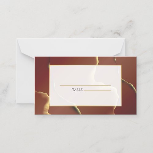 Inky Earthtone Red Abstract Amazing Fab Wedding Place Card