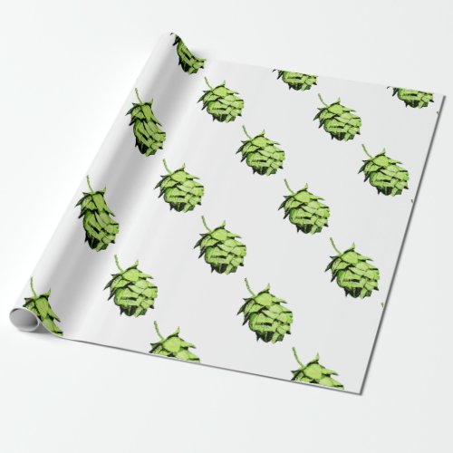 Inky Hop Illustration for Beer Lovers Wrapping Paper