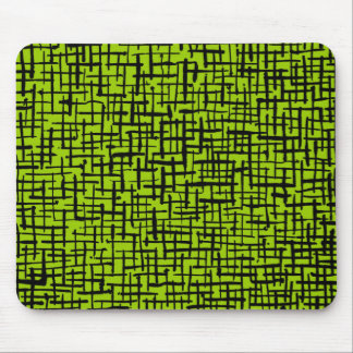 Inky Lines - Black on Martian Green Mouse Pad