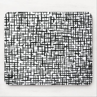 Inky Lines - Black on White Mouse Pad