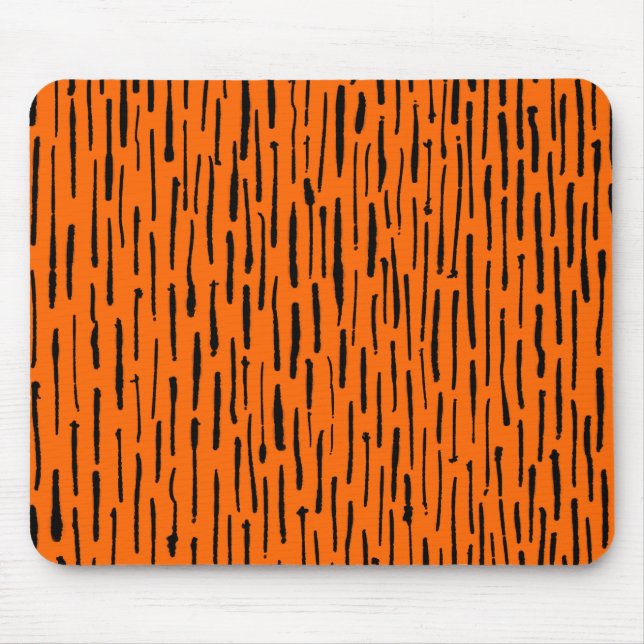 Inky Lines - Orange Mouse Pad (Front)