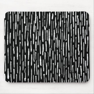 Inky Lines - White on Black Mouse Pad