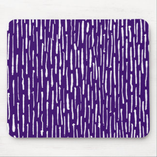 Inky Lines - White on Deep Purple Mouse Pad
