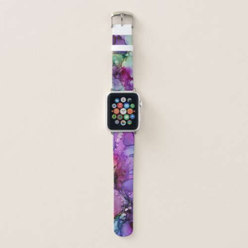 Inky Multicolored Alcohol Ink Liquid Abstract Apple Watch Band