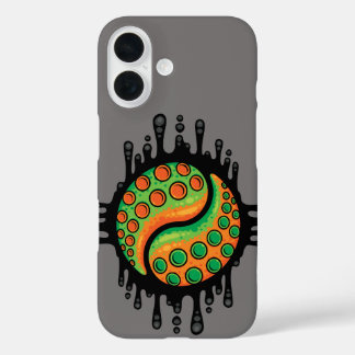 Inky Octopus Tentacle Yin Yang Symbol iPhone 16 Case