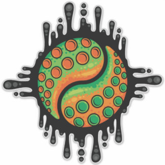 Inky Octopus Tentacle Yin Yang Symbol Sticker