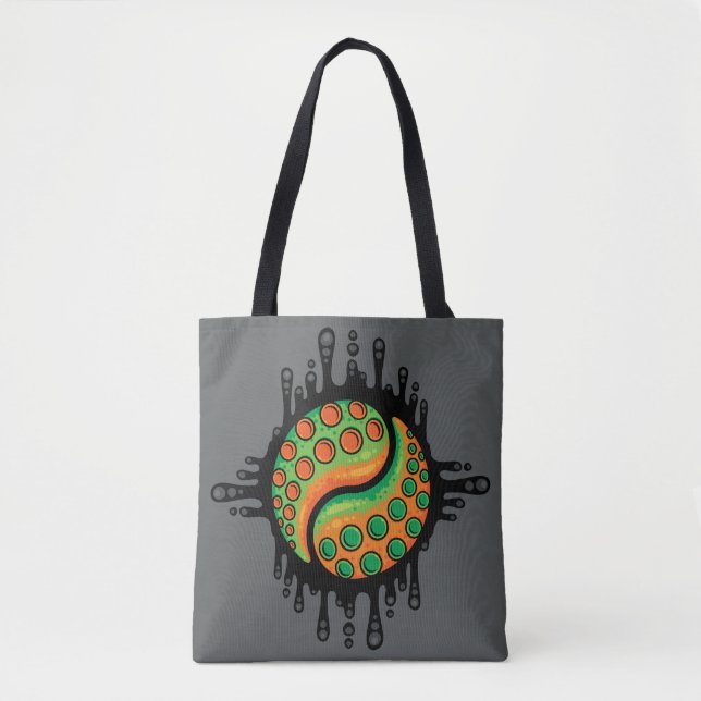 Inky Octopus Tentacle Yin Yang Symbol Tote Bag (Front)