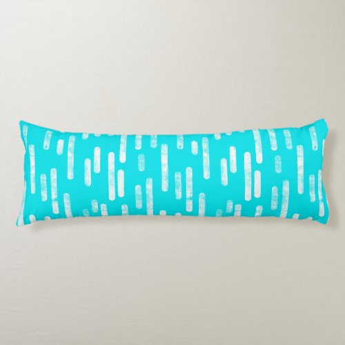 Inky Rounded Lines Pattern  Bright BlueTurquoise Body Pillow