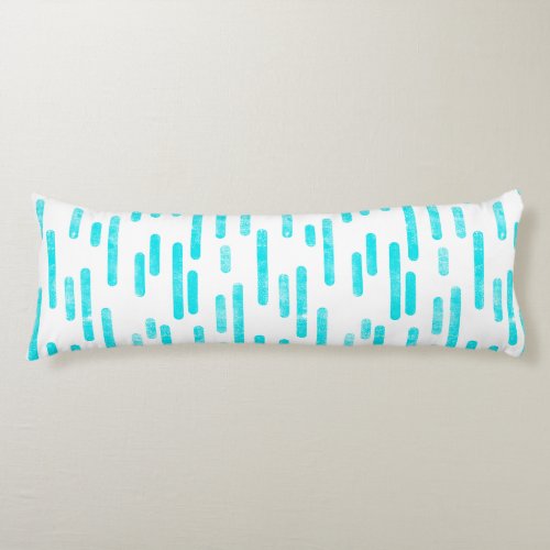 Inky Rounded Lines Pattern  Bright BlueTurquoise Body Pillow