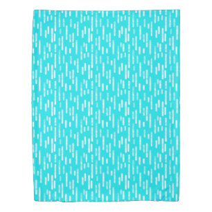 Inky Rounded Lines Pattern Bright Blue/Turquoise Duvet Cover