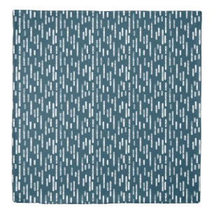 Inky Rounded Lines Pattern   Dark Blue-Green/White Duvet Cover