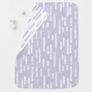 Inky Rounded Lines Pattern Dusty Purple + White Baby Blanket