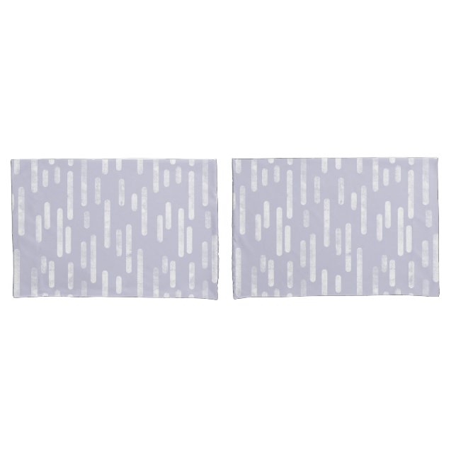 Inky Rounded Lines Pattern | Dusty Purple/White Pillow Case (Front-Set)