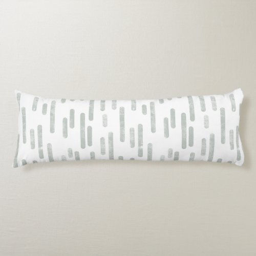Inky Rounded Lines Pattern  Gray Green on White Body Pillow
