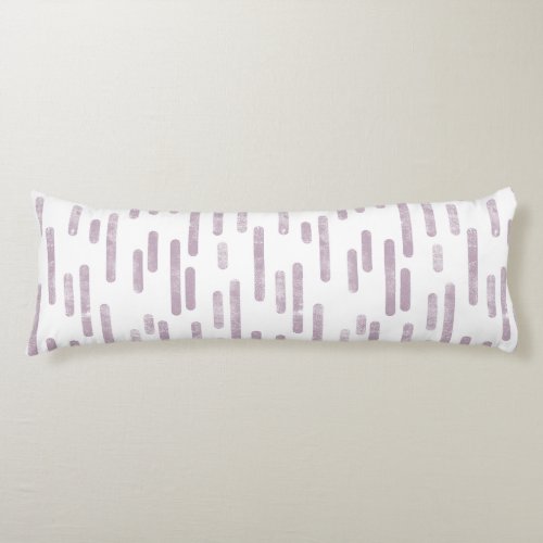 Inky Rounded Lines Pattern  Mauve on White Body Pillow