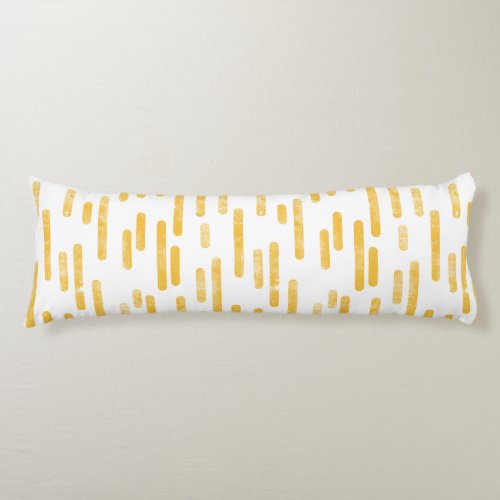 Inky Rounded Lines Pattern  Mustard YellowWhite Body Pillow