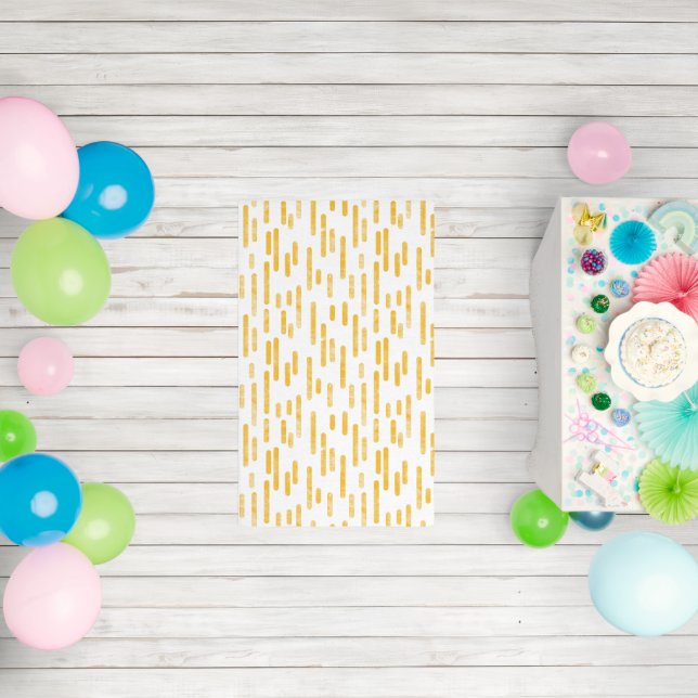 Inky Rounded Lines Pattern | Mustard Yellow/White Rug (Insitu (Birthday))