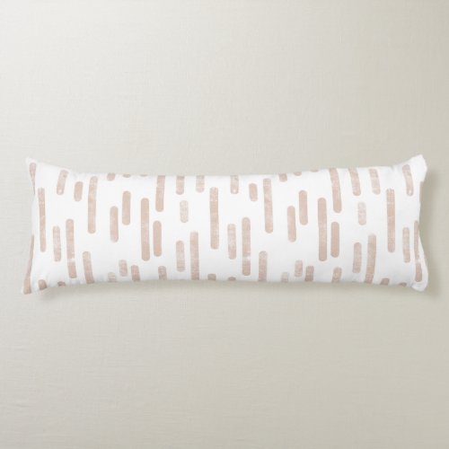 Inky Rounded Lines Pattern  Pale TerracottaWhite Body Pillow