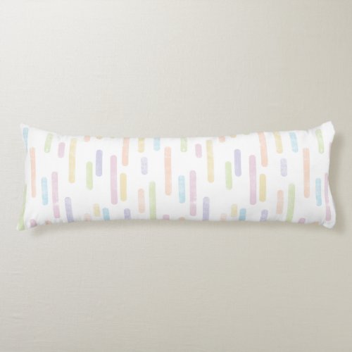 Inky Rounded Lines Pattern  Pastel Rainbow Colors Body Pillow