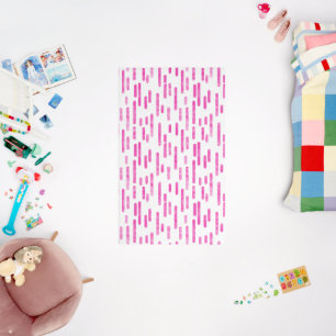 Inky Rounded Lines Pattern White/Bright Pink Rug