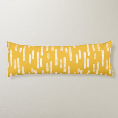 Inky Rounded Lines Pattern  WhiteMustard Yellow Body Pillow