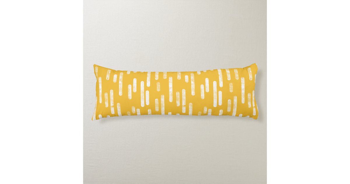 Inky Rounded Lines Pattern White/Mustard Yellow Body Pillow Zazzle