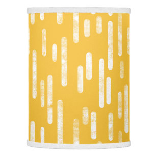 Inky Rounded Lines Pattern White/Mustard Yellow Lamp Shade