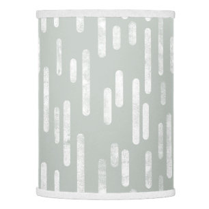 Inky Rounded Lines Pattern   White on Gray Green Lamp Shade