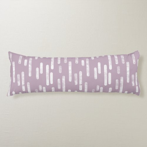 Inky Rounded Lines Pattern  White on Mauve Body Pillow