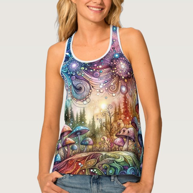 Inky Shroom Sky Tank Top (Front)