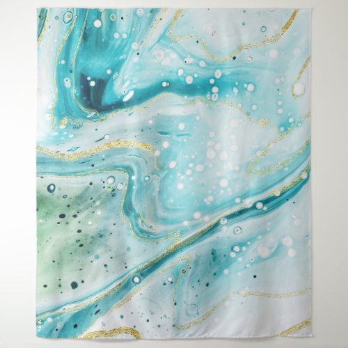 Inky Splash Teal Marble Gold Photo Booth Backdrop