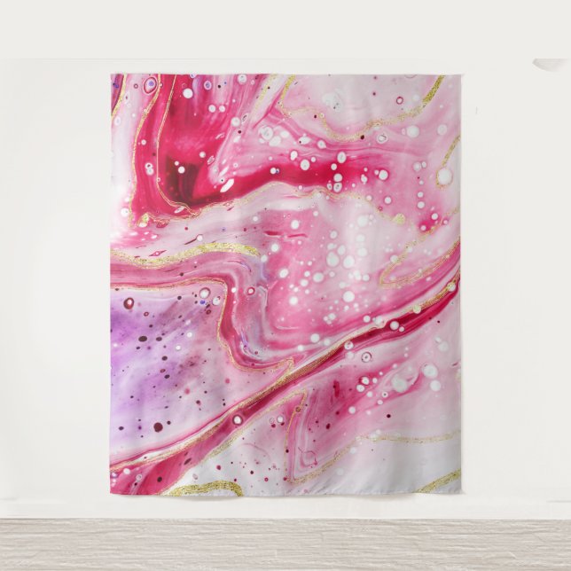 Inky Splash Wine Red Marble Photo Booth Backdrop (Front)