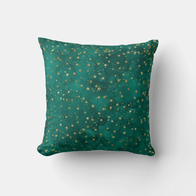 Inky Stars Throw Pillow (Front)