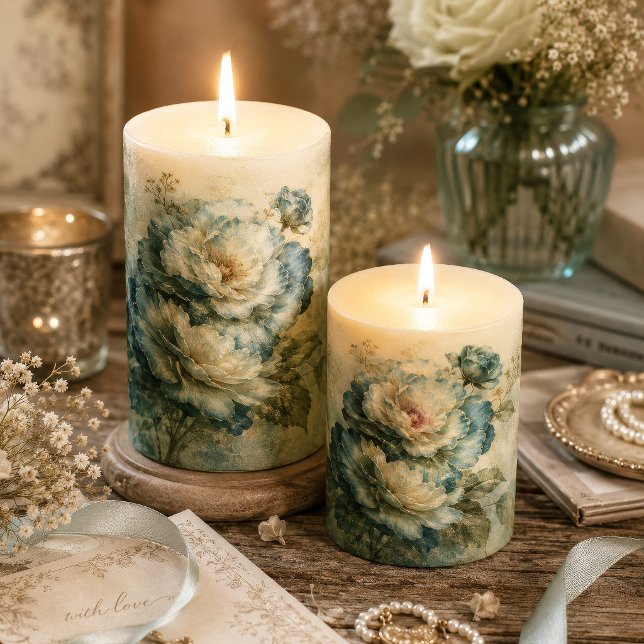 Inky Teal Vintage Botanical Rose Decoupage Tissue Paper (Creator Uploaded)