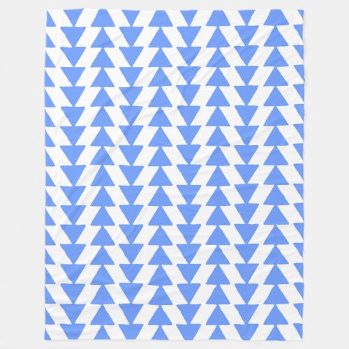 Inky Triangles _ Baby Blue and White Fleece Blanket