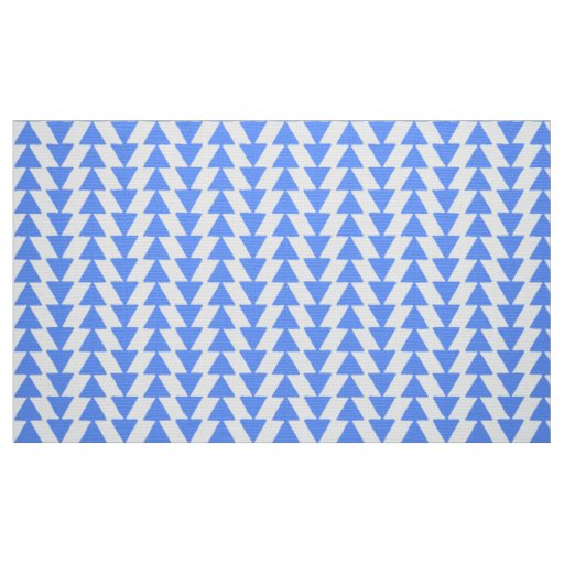 Inky Triangles - Baby Blue on White Fabric
